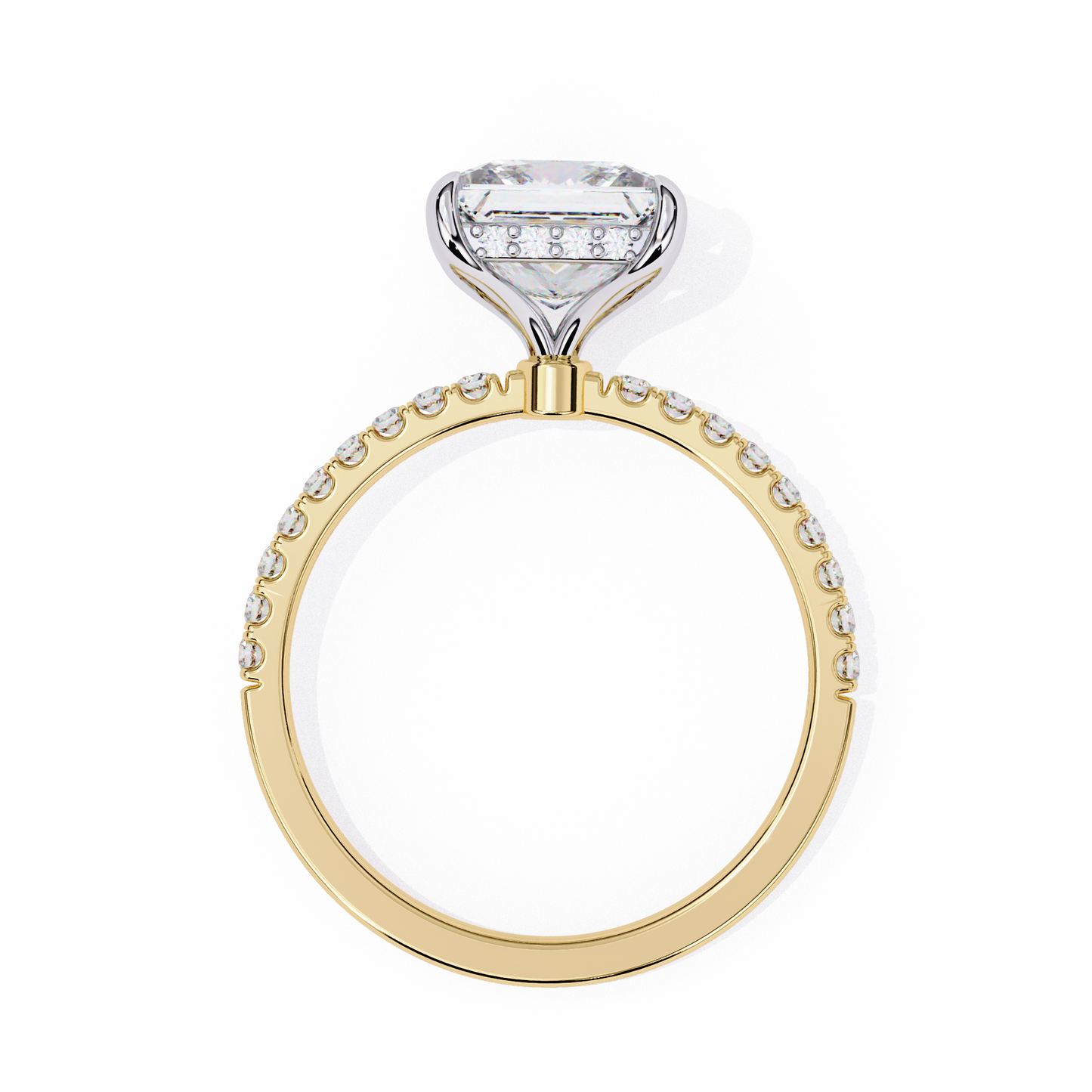 Exquisite Princess-Cut 2.54 Ct Diamond Engagement Ring in Yellow Gold