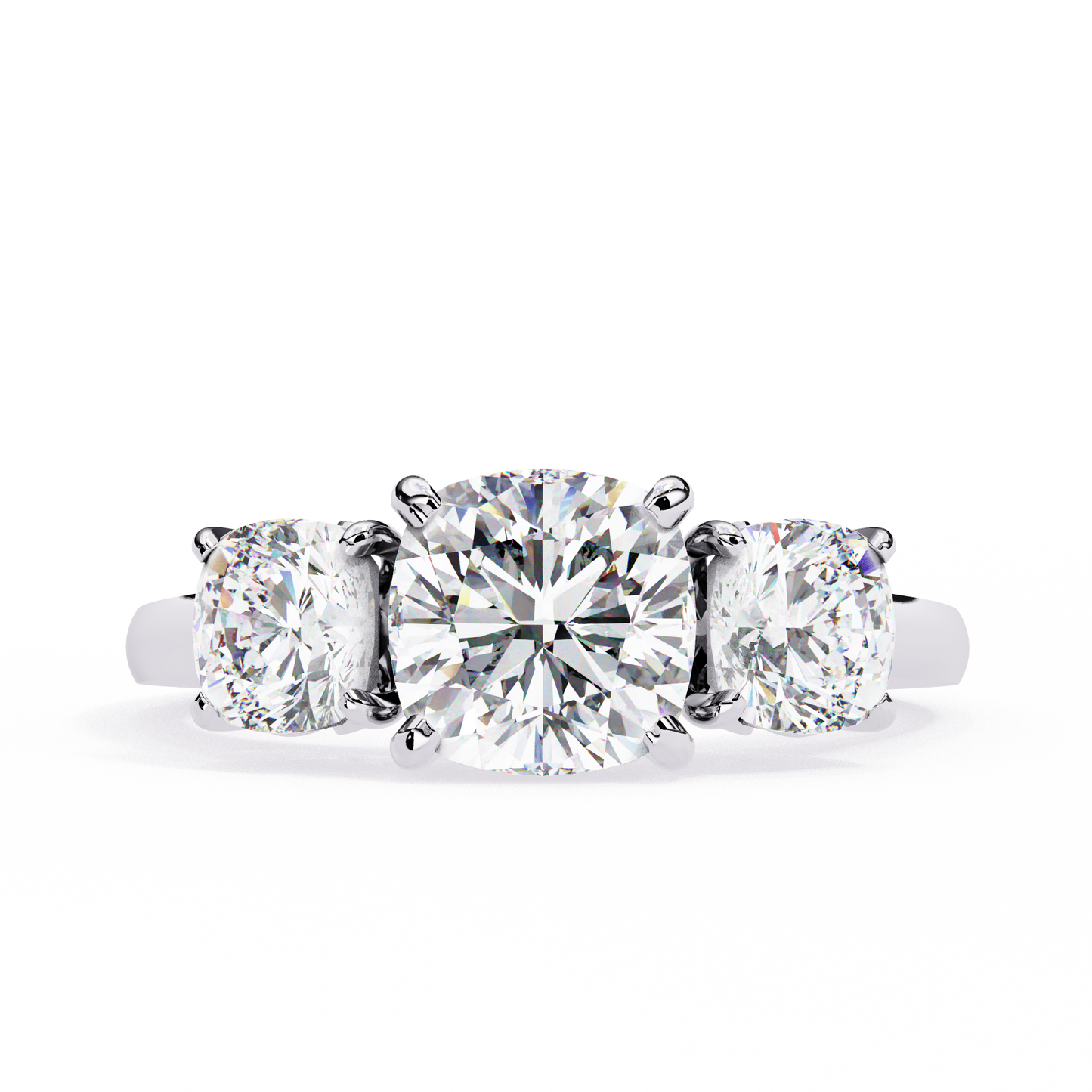 "The Trilogy" 3.96 Carat Cushion Cut Diamond Statement Ring