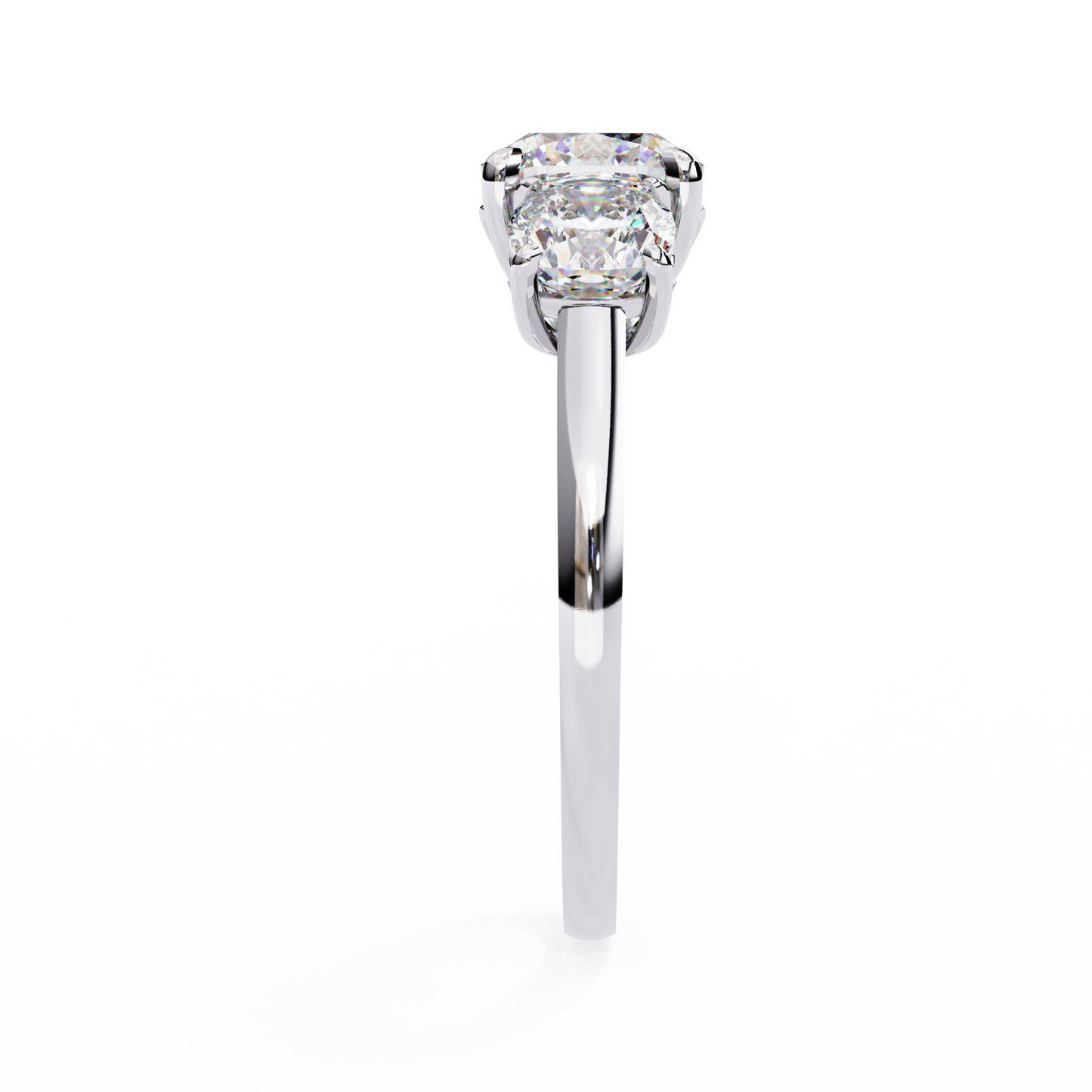 "The Trilogy" 3.96 Carat Cushion Cut Diamond Statement Ring