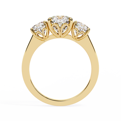 "The Trilogy" 3.96 Carat Cushion Cut Diamond Statement Ring