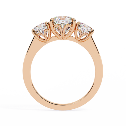"The Trilogy" 3.96 Carat Cushion Cut Diamond Statement Ring