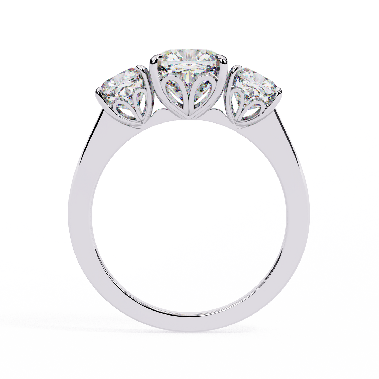 "The Trilogy" 3.96 Carat Cushion Cut Diamond Statement Ring