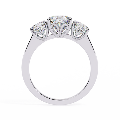 "The Trilogy" 3.96 Carat Cushion Cut Diamond Statement Ring