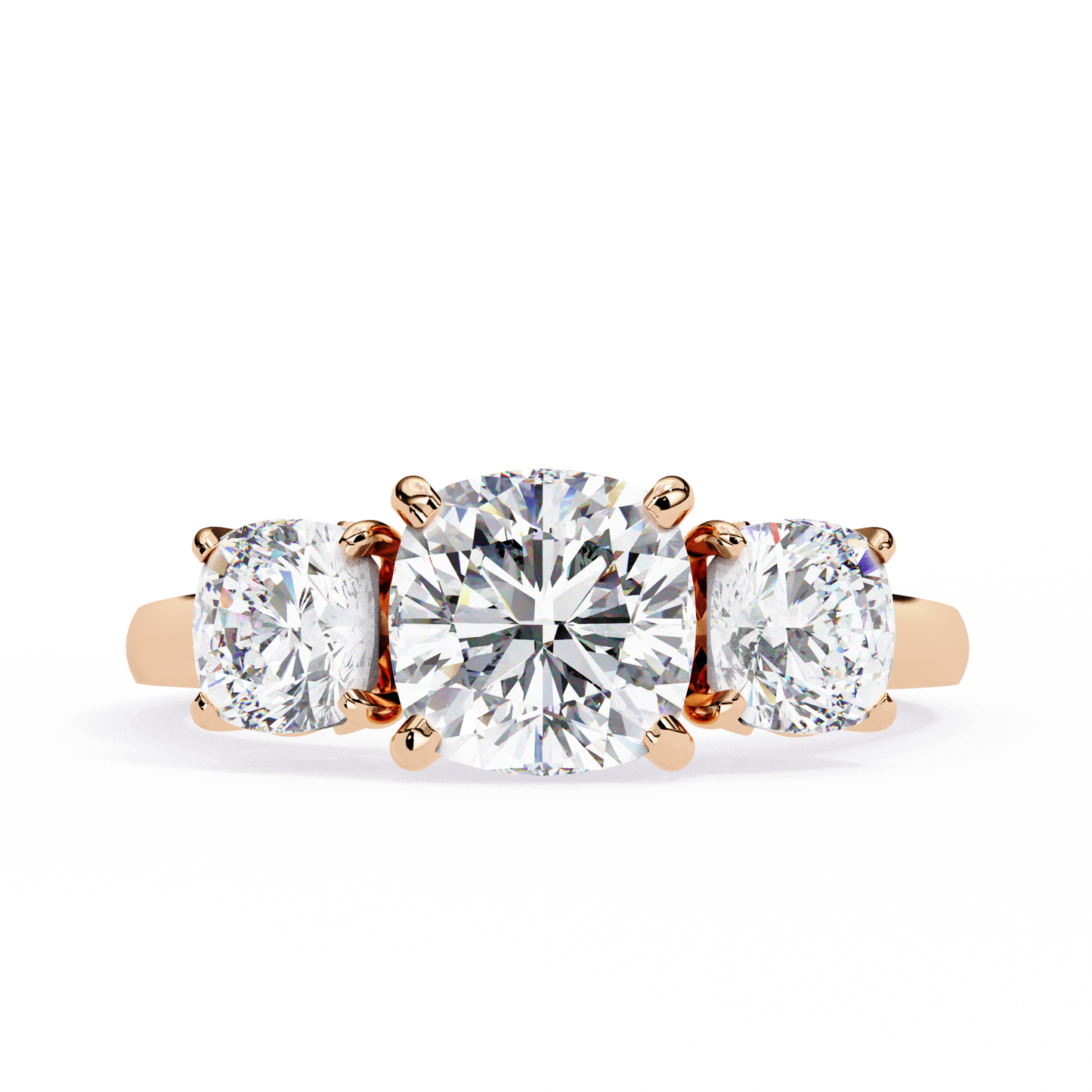 "The Trilogy" 3.96 Carat Cushion Cut Diamond Statement Ring