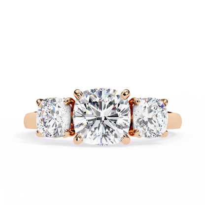 "The Trilogy" 3.96 Carat Cushion Cut Diamond Statement Ring