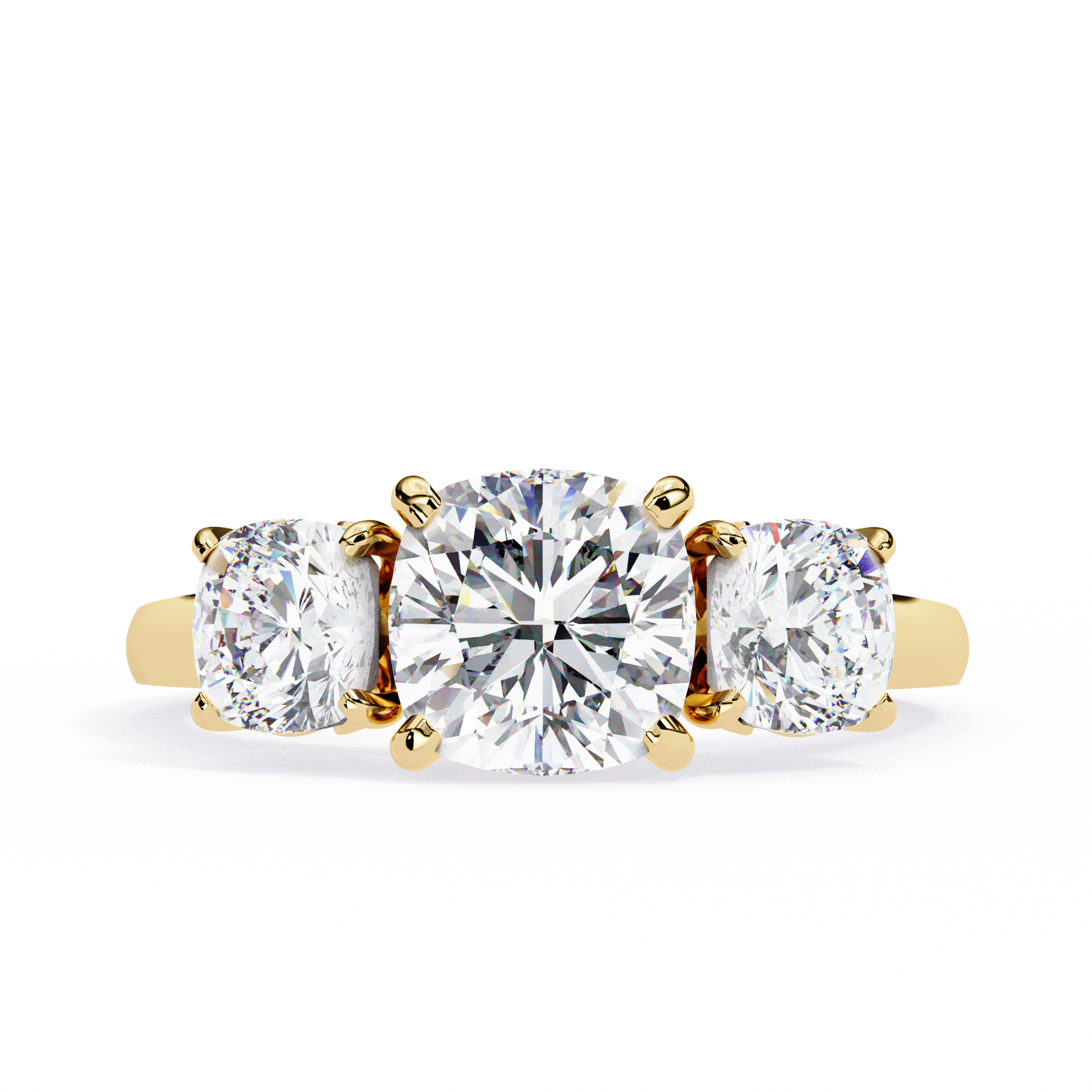 "The Trilogy" 3.96 Carat Cushion Cut Diamond Statement Ring