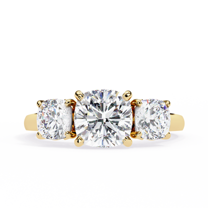 "The Trilogy" 3.96 Carat Cushion Cut Diamond Statement Ring