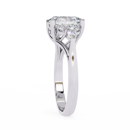 2.51 Ct Oval Majesty Multi-Stone Cluster Diamond Ring in Two-Tone Gold