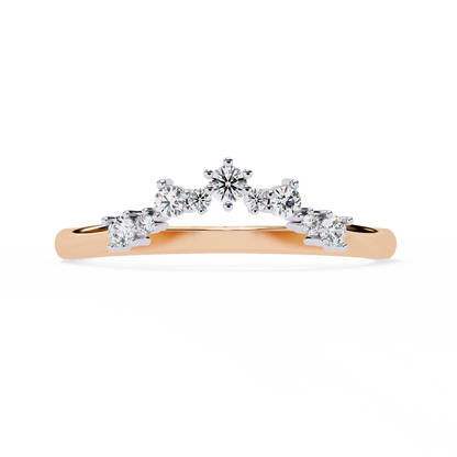 The Morning Dew Curved Band in Yellow Gold- 0.25 Ct Round Brilliant-Cut Diamonds Ring