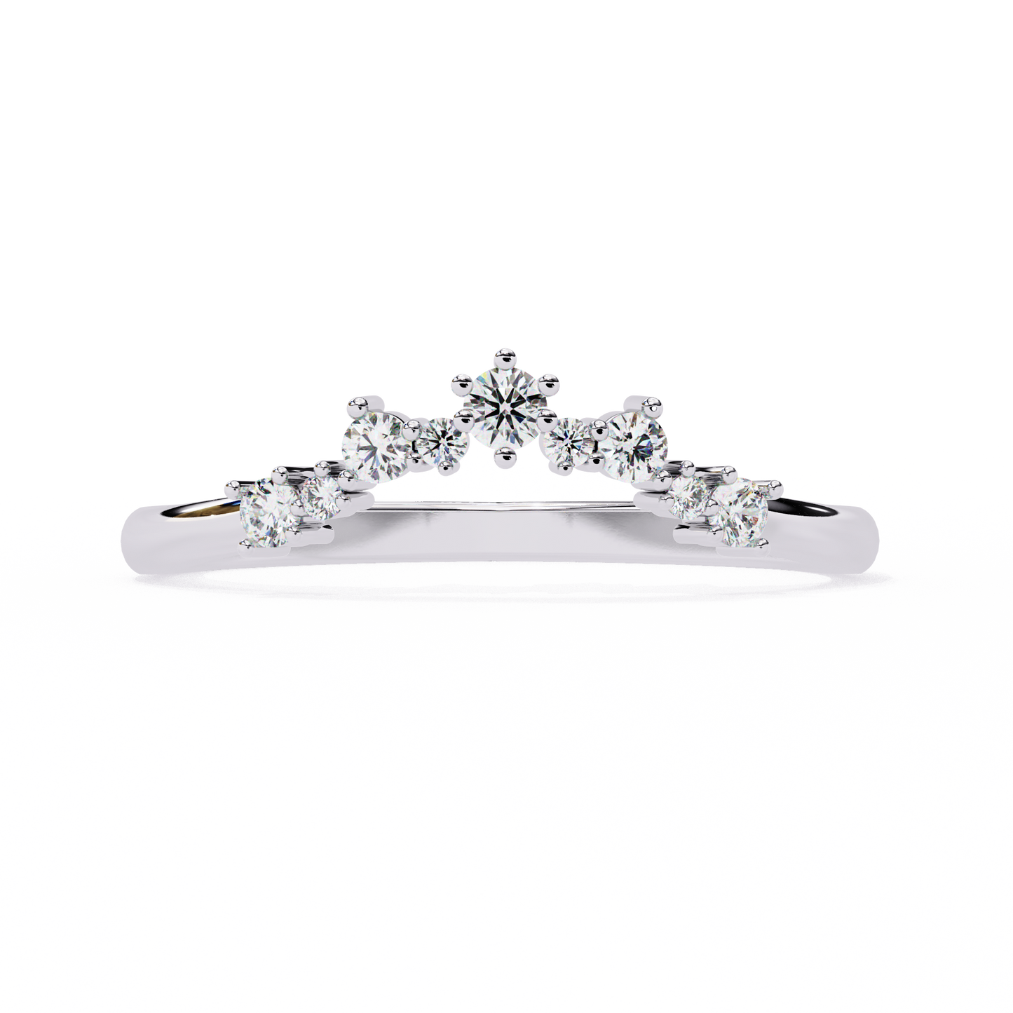 The Morning Dew Curved Band in Yellow Gold- 0.25 Ct Round Brilliant-Cut Diamonds Ring