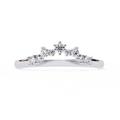 The Morning Dew Curved Band in Yellow Gold- 0.25 Ct Round Brilliant-Cut Diamonds Ring