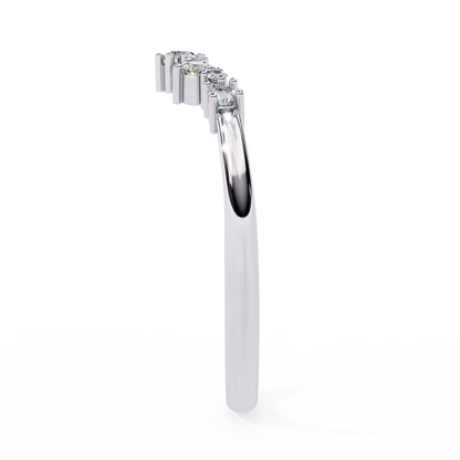 The Morning Dew Curved Band in Yellow Gold- 0.25 Ct Round Brilliant-Cut Diamonds Ring
