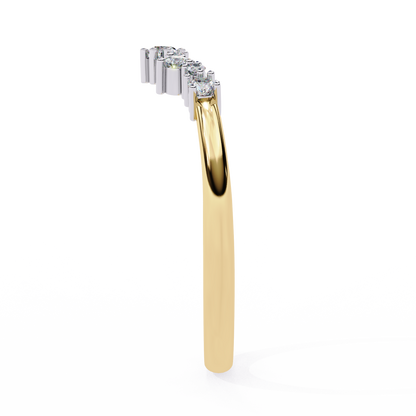 The Morning Dew Curved Band in Yellow Gold- 0.25 Ct Round Brilliant-Cut Diamonds Ring