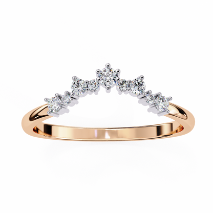 The Morning Dew Curved Band in Yellow Gold- 0.25 Ct Round Brilliant-Cut Diamonds Ring