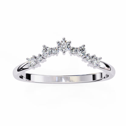 The Morning Dew Curved Band in Yellow Gold- 0.25 Ct Round Brilliant-Cut Diamonds Ring
