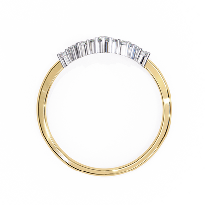 The Morning Dew Curved Band in Yellow Gold- 0.25 Ct Round Brilliant-Cut Diamonds Ring