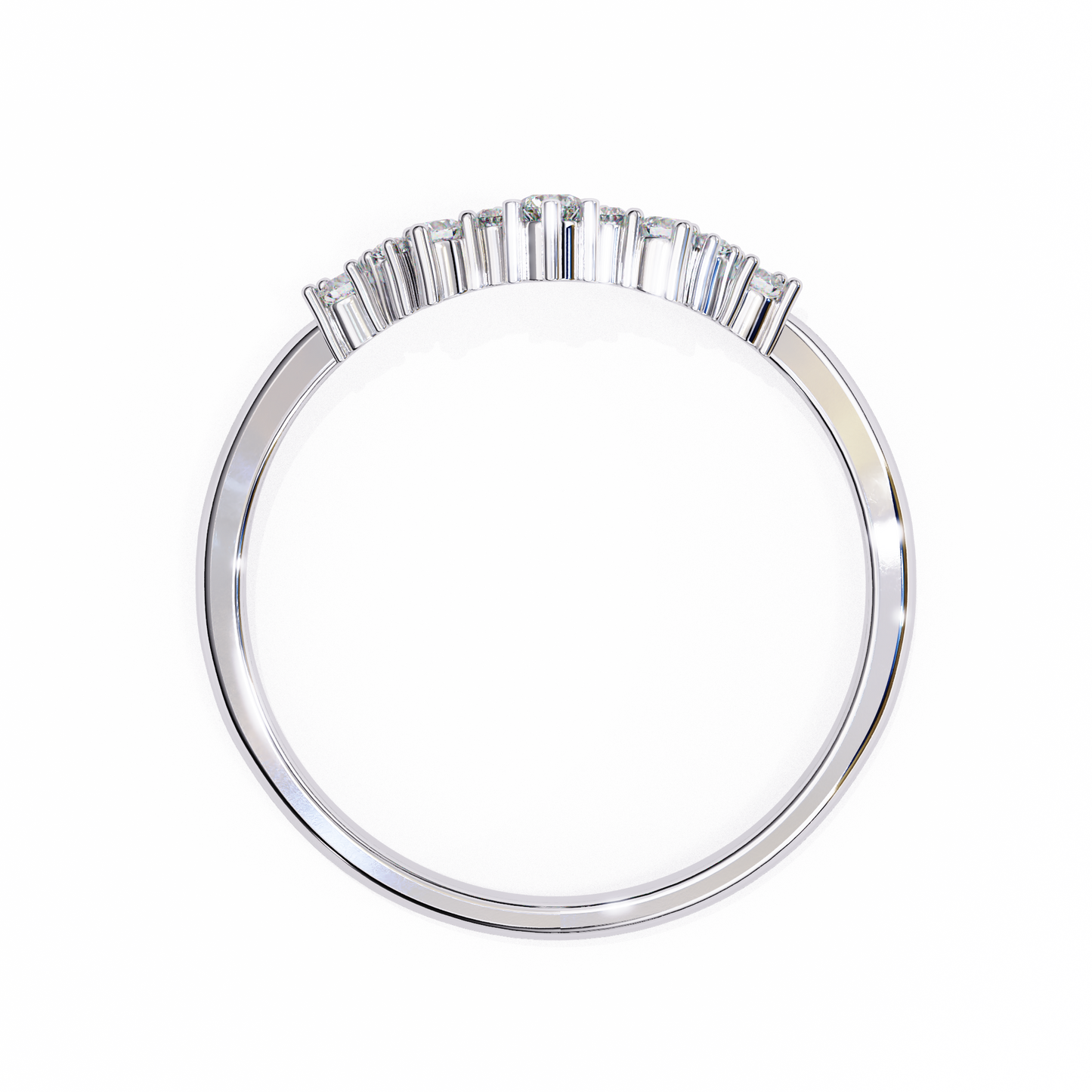 The Morning Dew Curved Band in Yellow Gold- 0.25 Ct Round Brilliant-Cut Diamonds Ring