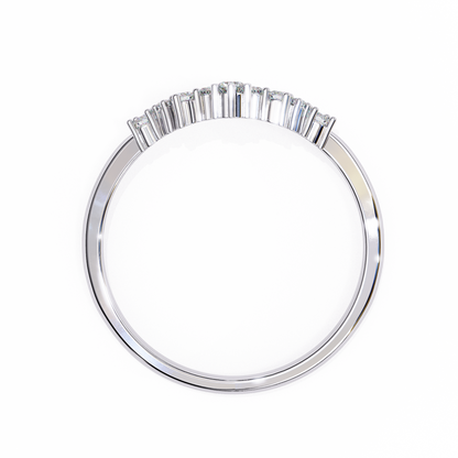 The Morning Dew Curved Band in Yellow Gold- 0.25 Ct Round Brilliant-Cut Diamonds Ring