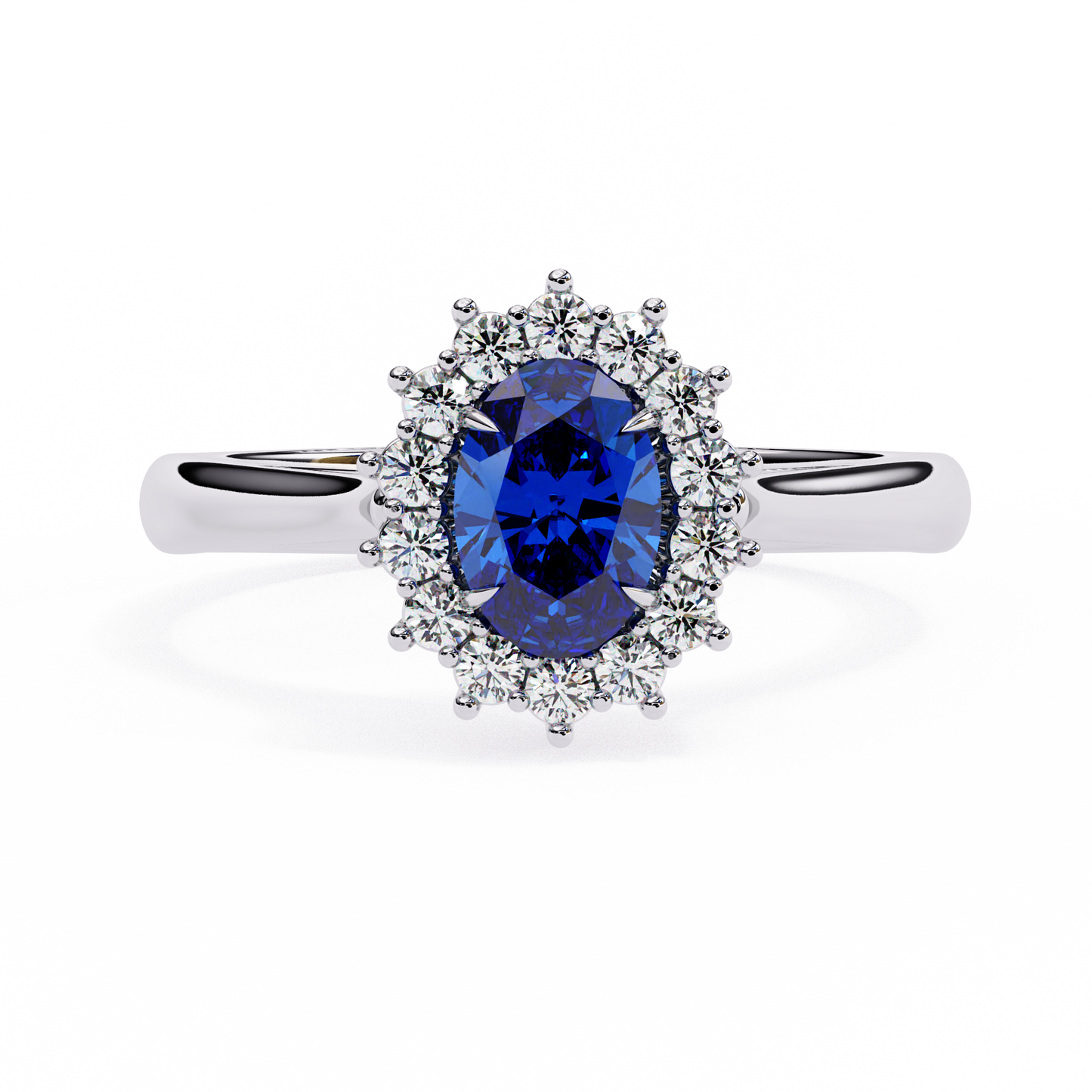 Iconique Oval Sapphire & 0.63 CTW Diamond Halo Ring in Yellow Gold