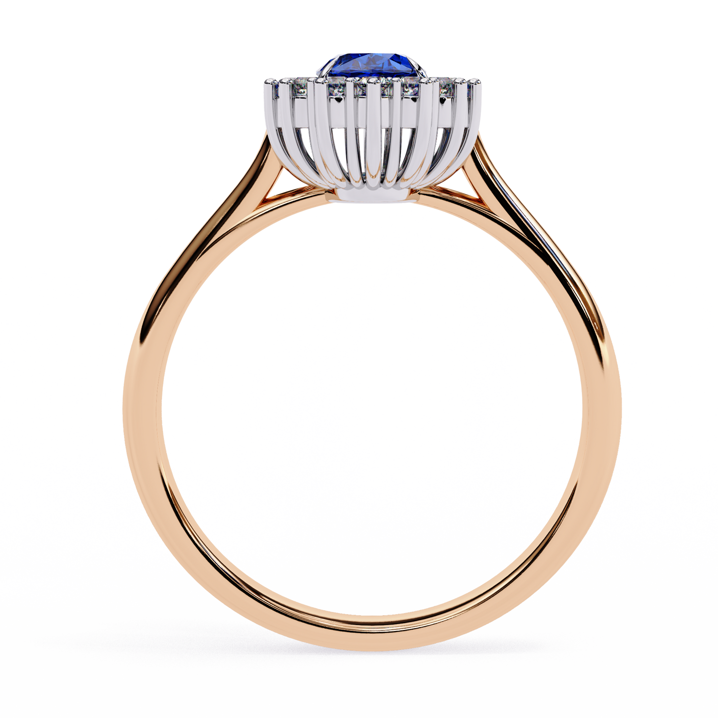Iconique Oval Sapphire & 0.63 CTW Diamond Halo Ring in Yellow Gold