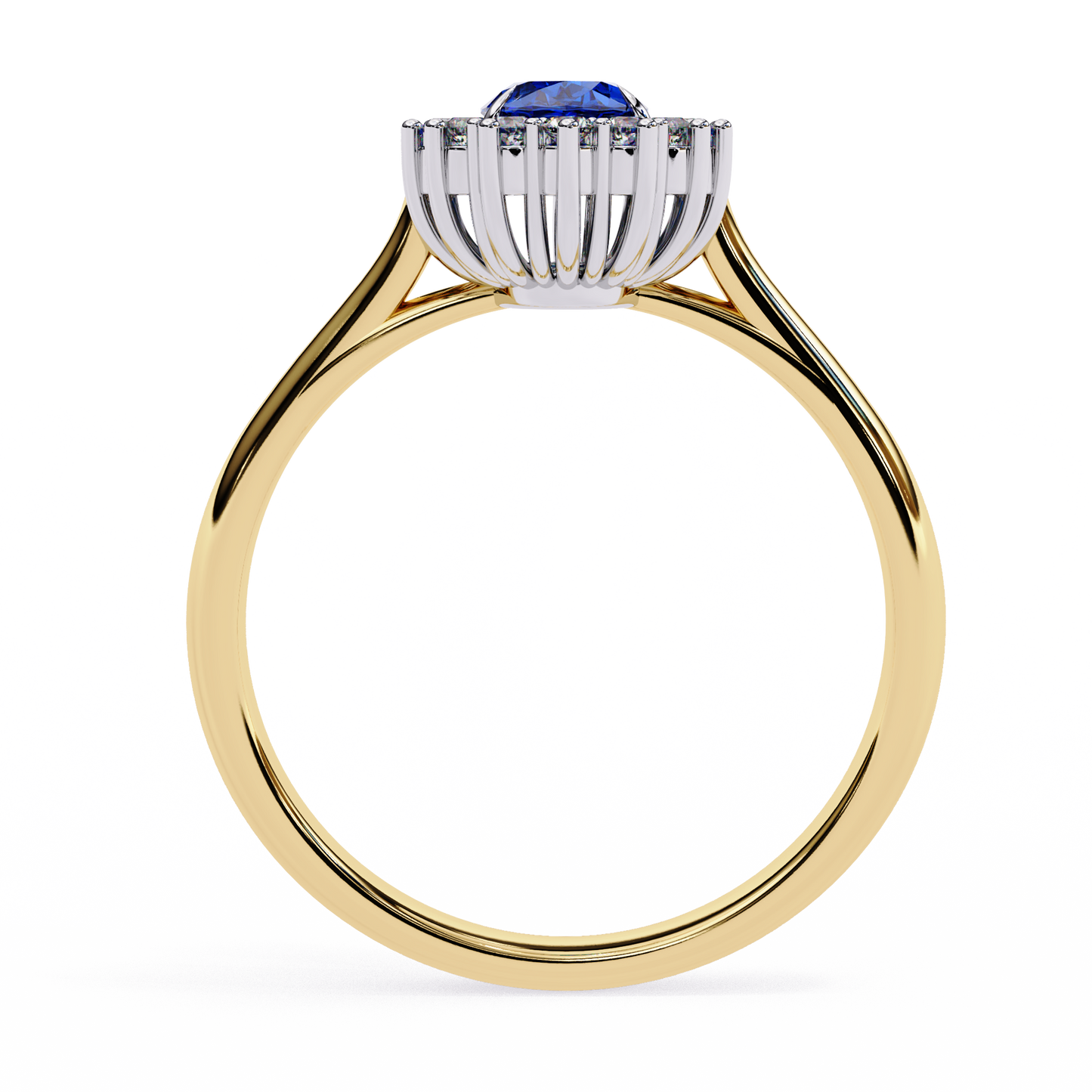 Iconique Oval Sapphire & 0.63 CTW Diamond Halo Ring in Yellow Gold