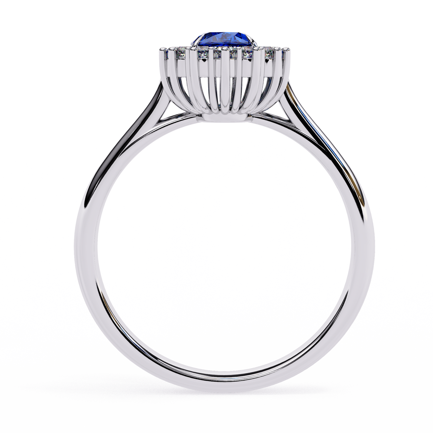 Iconique Oval Sapphire & 0.63 CTW Diamond Halo Ring in Yellow Gold