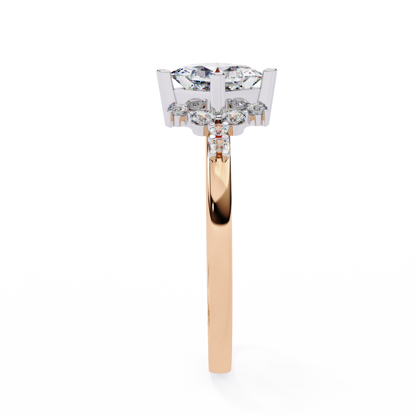 Iconique 1.01 CTW Princess Cut Kite-Set Diamond Ring in White Gold
