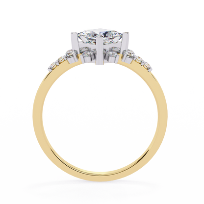Iconique 1.01 CTW Princess Cut Kite-Set Diamond Ring in White Gold