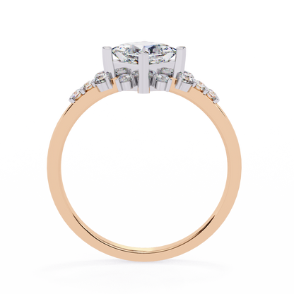 Iconique 1.01 CTW Princess Cut Kite-Set Diamond Ring in White Gold
