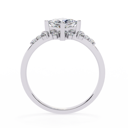 Iconique 1.01 CTW Princess Cut Kite-Set Diamond Ring in White Gold