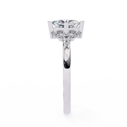 Iconique 1.01 CTW Princess Cut Kite-Set Diamond Ring in White Gold