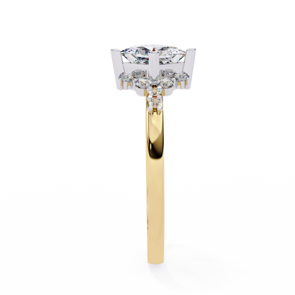 Iconique 1.01 CTW Princess Cut Kite-Set Diamond Ring in White Gold