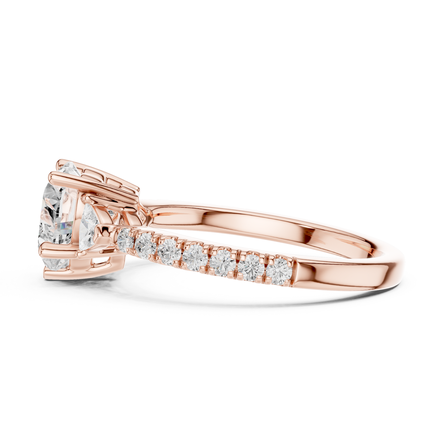 1.96ctw Heart Shaped Diamond Three-Stone Engagement Ring in Yellow Gold