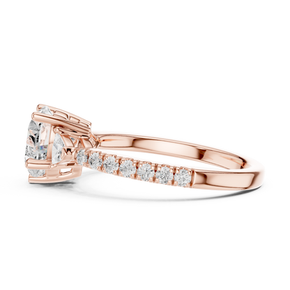 1.96ctw Heart Shaped Diamond Three-Stone Engagement Ring in Yellow Gold