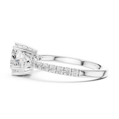 1.96ctw Heart Shaped Diamond Three-Stone Engagement Ring in Yellow Gold