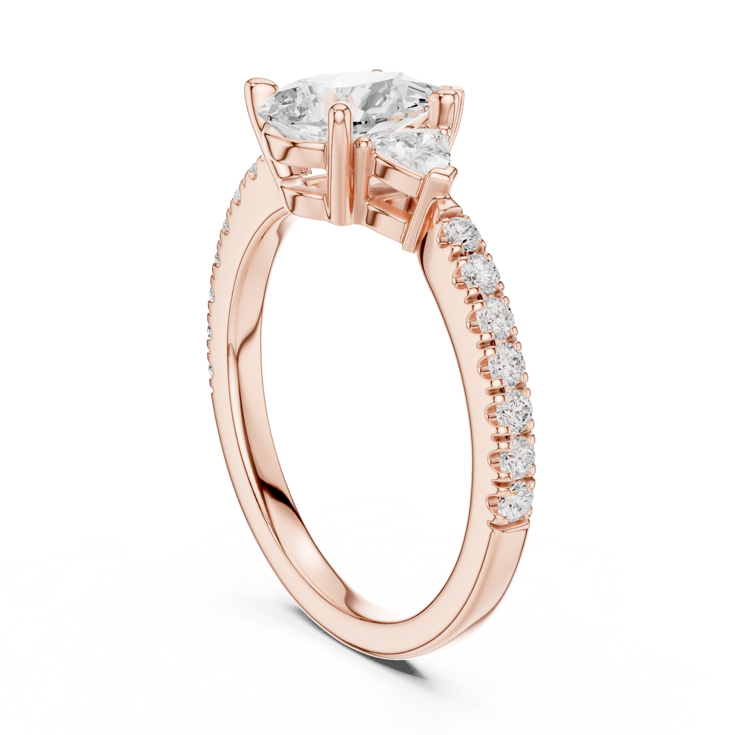 1.96ctw Pear Shaped Diamond Three-Stone Engagement Ring in Yellow Gold