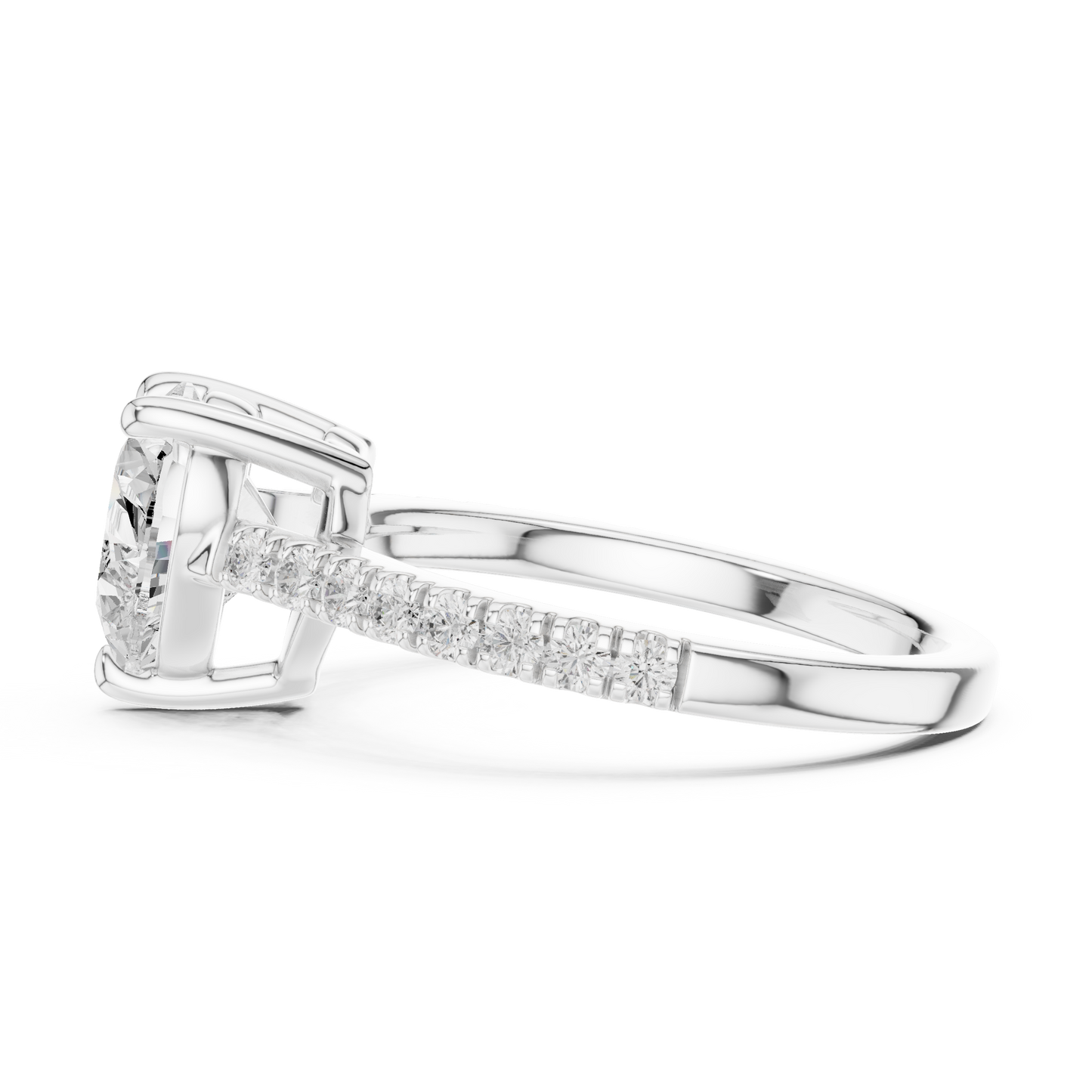 2.30ctw Heart Shaped Diamond Pavé Ring | Yellow Gold Solitaire