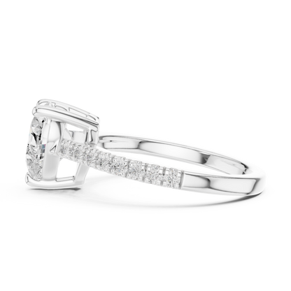 2.30ctw Heart Shaped Diamond Pavé Ring | Yellow Gold Solitaire