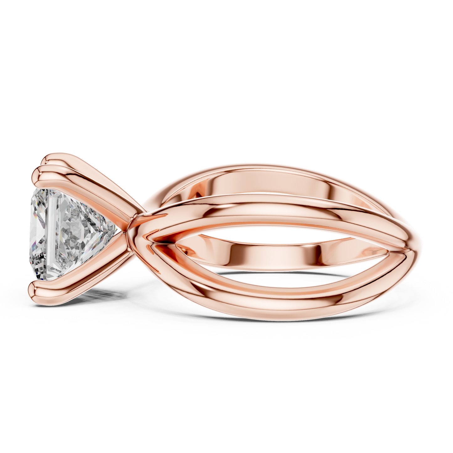 Yellow Gold Princess Cut Diamond Solitaire Engagement Ring : 3CTW