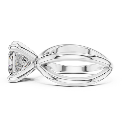 Yellow Gold Princess Cut Diamond Solitaire Engagement Ring : 3CTW