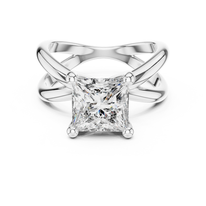 Yellow Gold Princess Cut Diamond Solitaire Engagement Ring : 3CTW