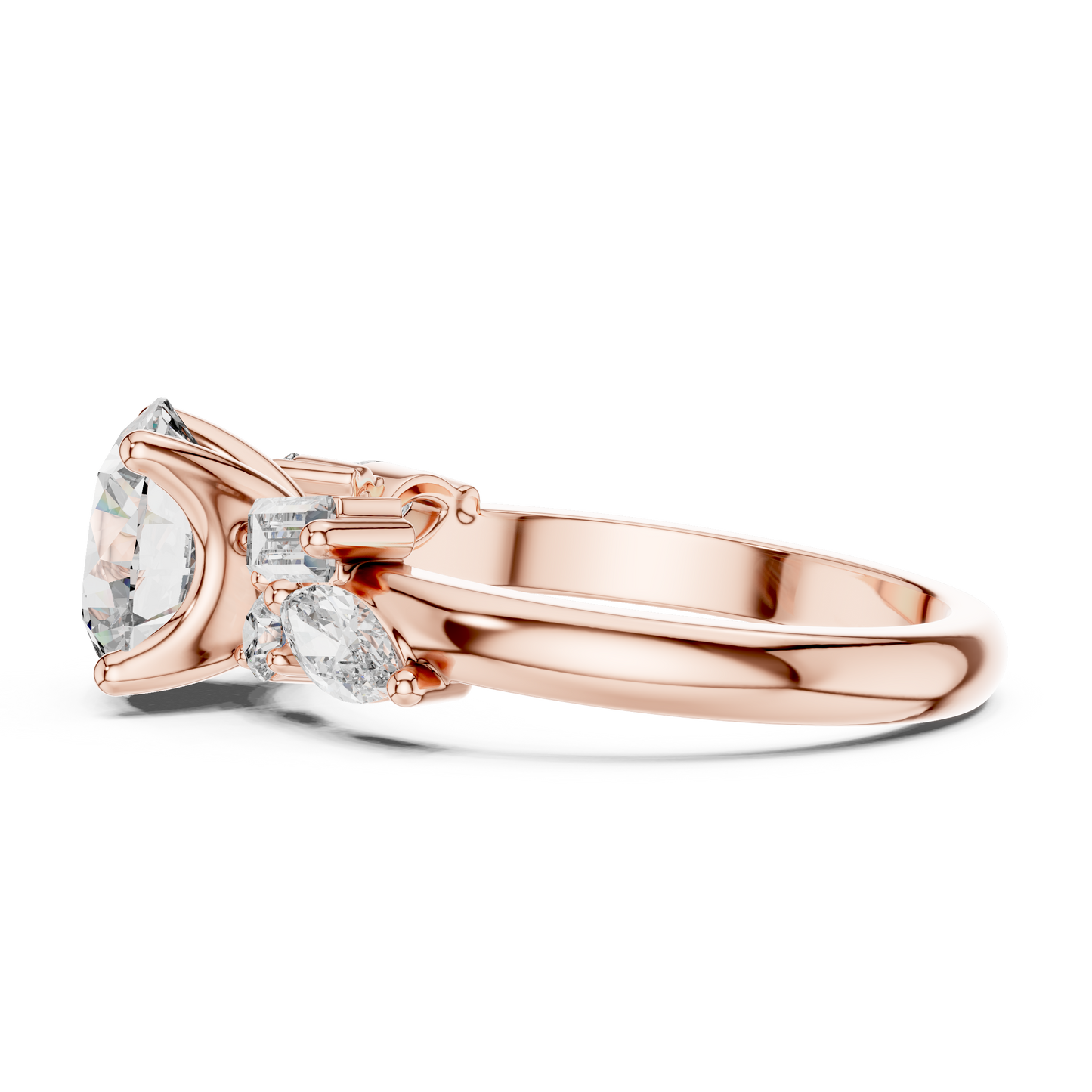 2.79CTW Multi-Shape Diamond Cluster Engagement Ring in Gold