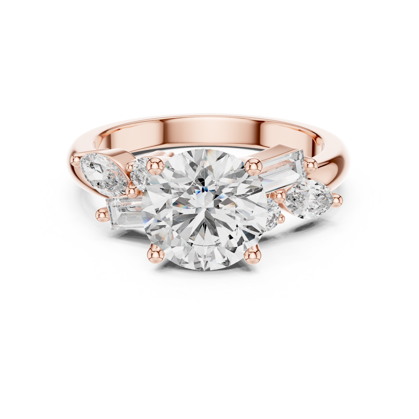 2.79CTW Multi-Shape Diamond Cluster Engagement Ring in Gold
