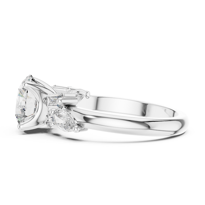 2.79CTW Multi-Shape Diamond Cluster Engagement Ring in Gold