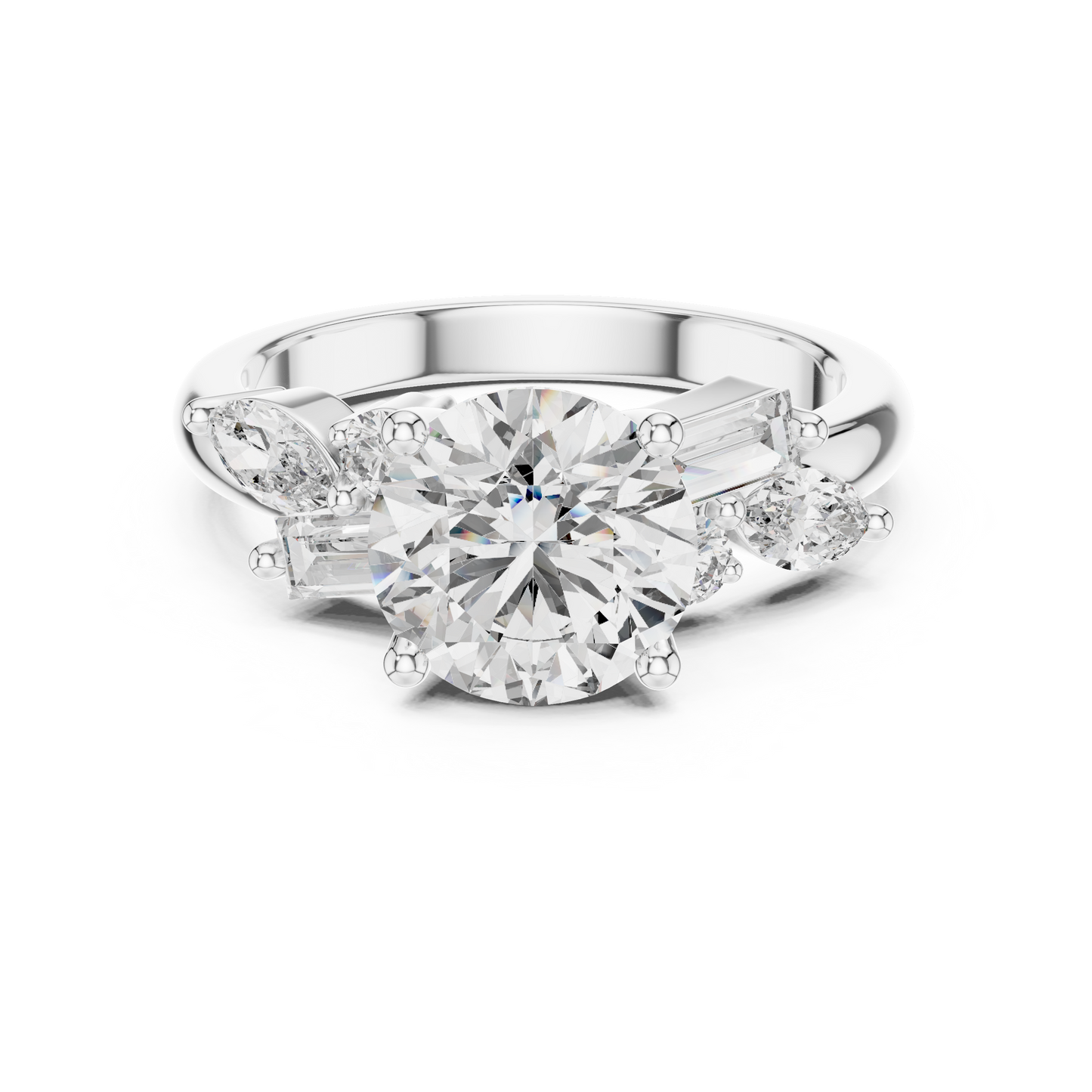 2.79CTW Multi-Shape Diamond Cluster Engagement Ring in Gold