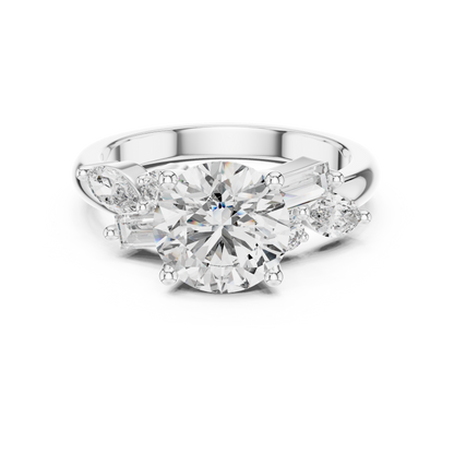 2.79CTW Multi-Shape Diamond Cluster Engagement Ring in Gold