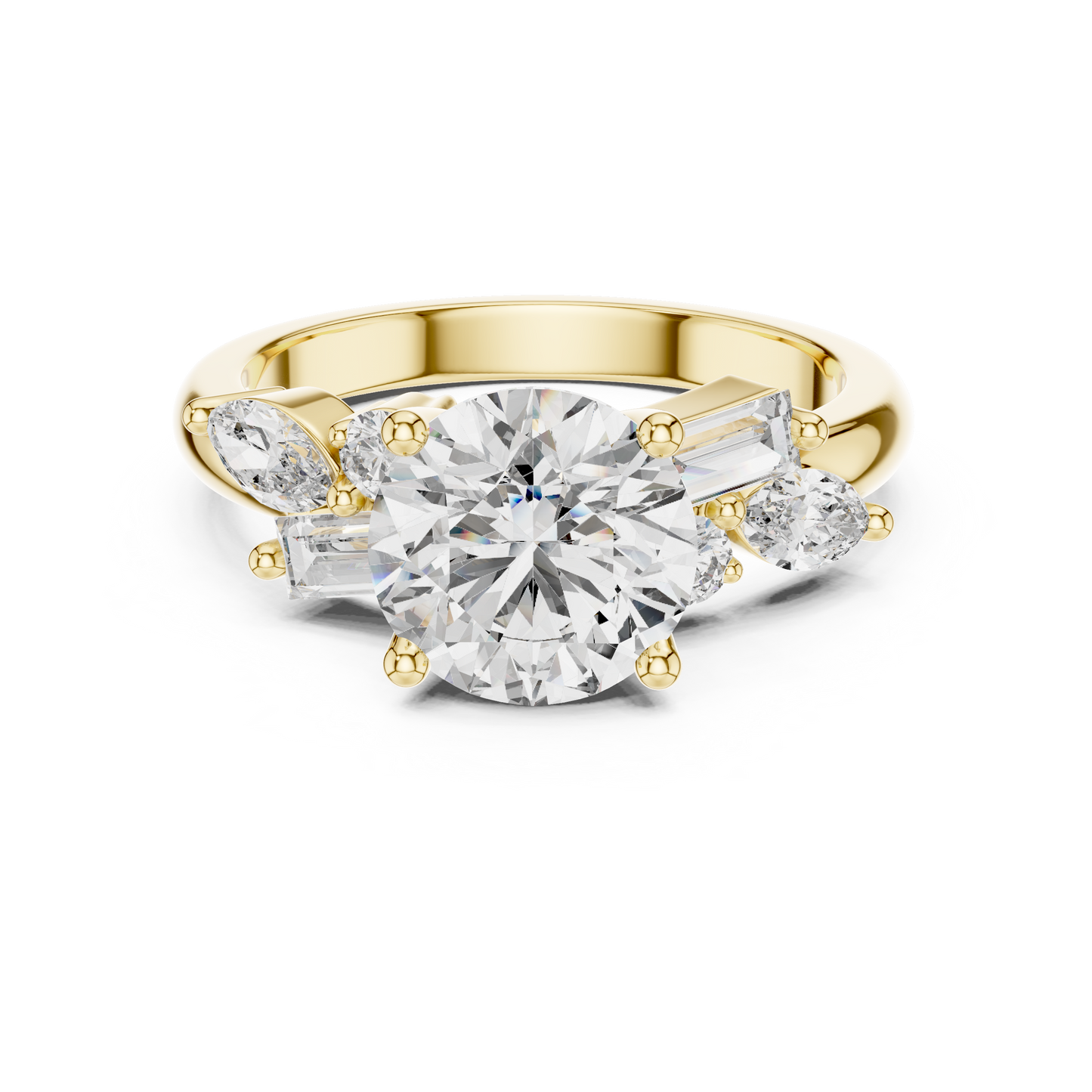 2.79CTW Multi-Shape Diamond Cluster Engagement Ring in Gold