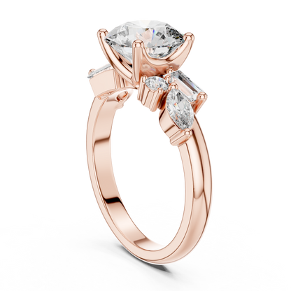 2.79CTW Multi-Shape Diamond Cluster Engagement Ring in Gold