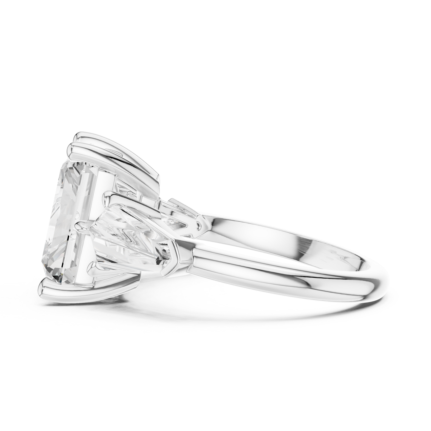 5.9ctw Radiant Cut Diamond Three Stone Engagement Ring - Solid Gold