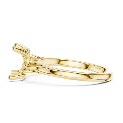 2.16ctw Princess Cut Three-Stone Ring with Hidden Halo | Yellow Gold